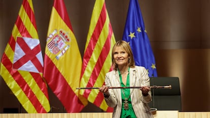 La socialista Lluïsa Moret, en julio, cuando fue elegida presidenta de la Diputación de Barcelona.