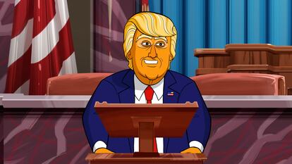 Cartoon President Donald J. Trump in OUR CARTOON PRESIDENT, "Impeachment". Photo Credit: Courtesy of SHOWTIME.