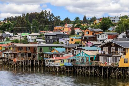 Las casas construidas sobre el agua de Chiloé.