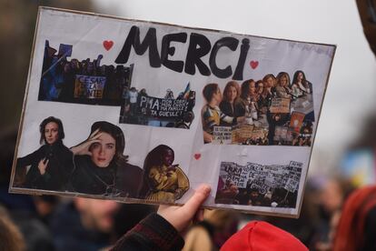 Adèle Haenel, en los carteles de manifestaciones feministas.