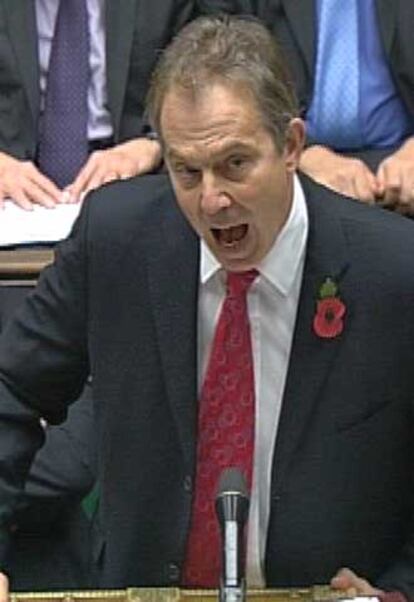 El primer ministro británico, Tony Blair, ayer en el Parlamento.