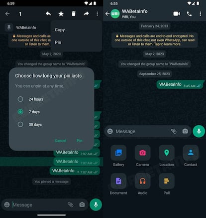 Fijar mensaje WhatsApp