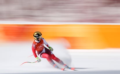 Joanna Haehlen, de Suiza, durante un entrenamiento el 19 de febrero de 2018.