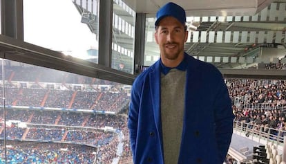 Sergio Ramos, en la imagen que ha compartido este sábado desde el Bernabéu.