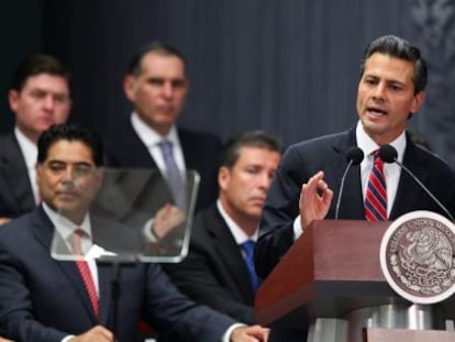 Peña Nieto este domingo en la presentación de la reforma fiscal.