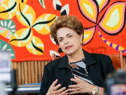 Dilma em entrevista no Pal&aacute;cio da Alvorada.