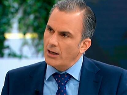 El secretario general de Vox, Javier Ortega Smith, en 'La hora de la 1', de TVE, este jueves.