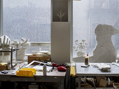El estudio de escultura de Donald Baechler en Manhattan (Nueva York).
