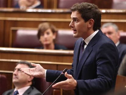 El líder de Ciudadanos, Albert Rivera, durante una intervención en el Congreso.