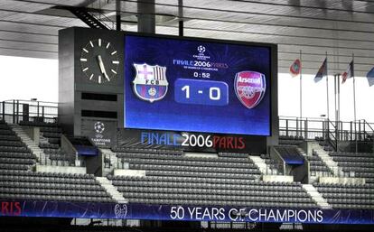 El videomarcador de la final de la Champions de 2006.