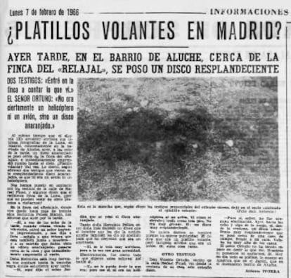 Antonio San Antonio, periodista del diario 'Informaciones', publicó las fotografías en el diario con el título: “¿Platillos volantes sobre Madrid?