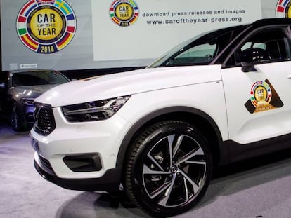 El modelo SUV Volvo XC40 seleccionado como mejor coche del año en Europa en la jornada previa a la inauguración del Salón Internacional del Automóvil de Ginebra.