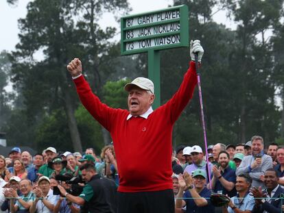 Jack Nicklaus, en el saque de honor del Masters.