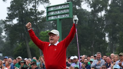 Jack Nicklaus, en el saque de honor del Masters.