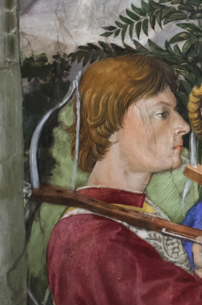 Lorenzo de Medici en un detalle del fresco de Benozzo Gozzoli en el  Palazzo Medici Riccardi de Florencia. 