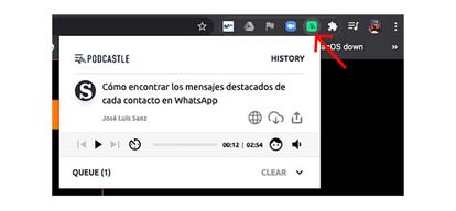 Extension Podcastle para Chrome.