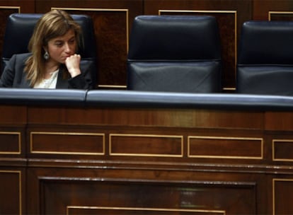 Bibiana Aído, en el banco azul del Congreso, en 2009.