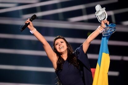 La cantante Jamala de Ucrania ganadora de Eurovisión 2016.