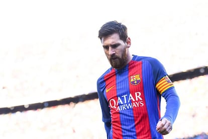 Messi en el partido contra Las Palmas.