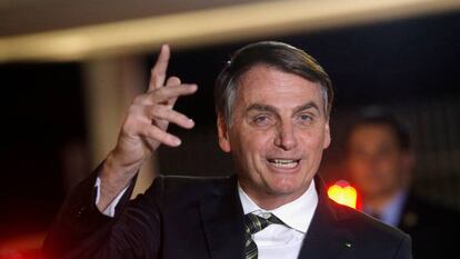 El presidente Bolsonaro este miércoles en Brasilia. 