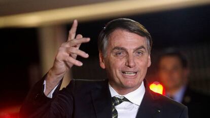 El presidente Bolsonaro este miércoles en Brasilia. 