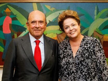 Dilma Rousseff y Emilio Botín, en Brasilia.