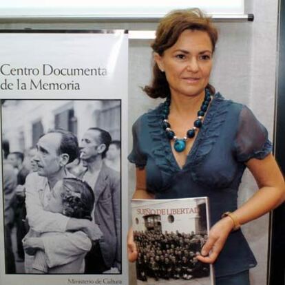 Carmen Calvo, durante la presentación del proyecto del Centro Documental de la Memoria.