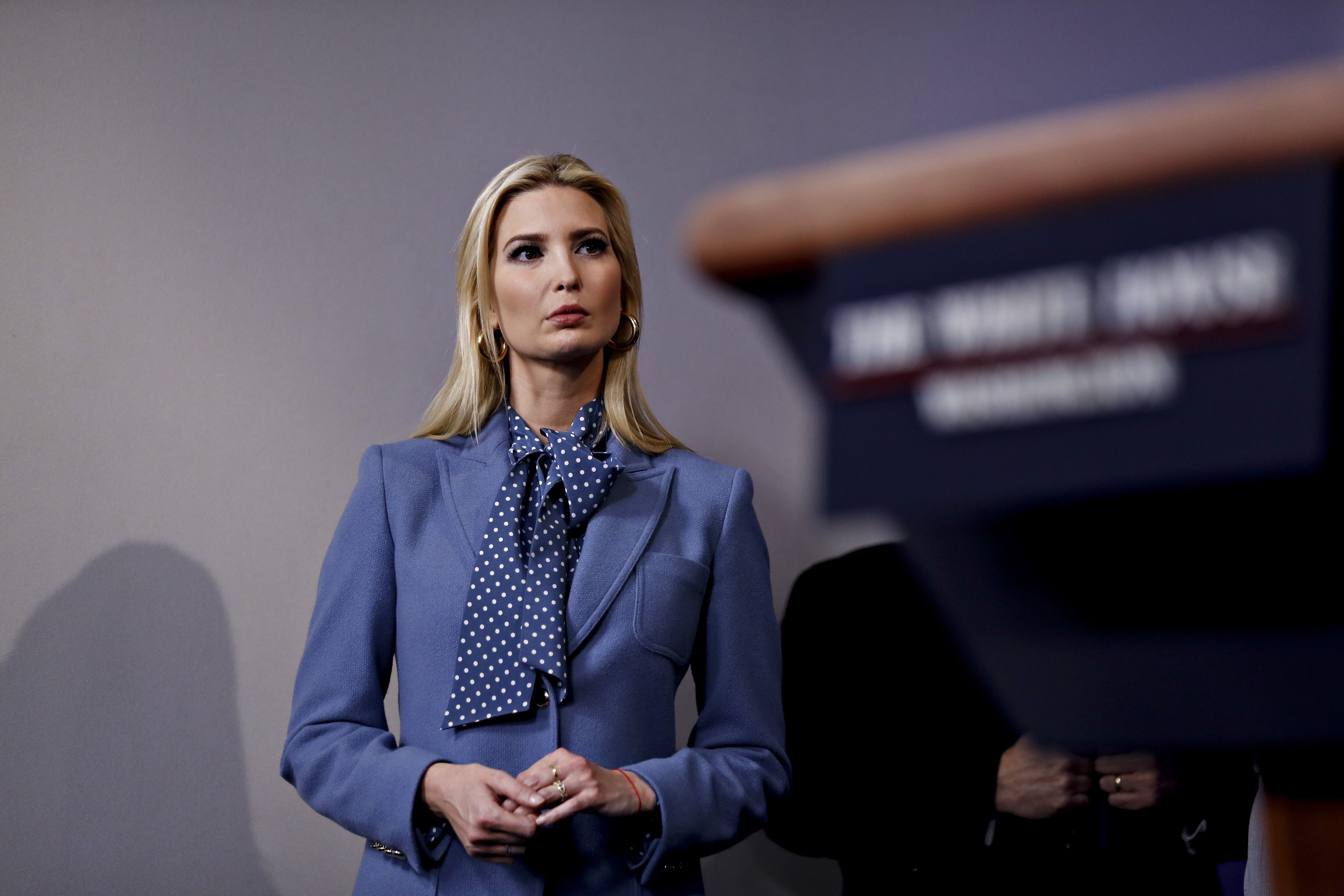 Ivanka Trump, Ivanka Trump, senior adviser to U.S. President Donald Trump, listens during a Coronavirus Task Force news conference in the briefing room of the White House in Washington, D.C., U.S., on Friday, March 20, 2020. Americans will have to practice social distancing for at least several more weeks to mitigate U.S. cases of Covid-19, Anthony S. Fauci of the National Institutes of Health said today.  (CONTACTO)20/03/2020 ONLY FOR USE IN SPAIN