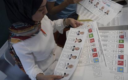 Papeletas de las elecciones presidenciales turcas del 24 de junio de 2018.