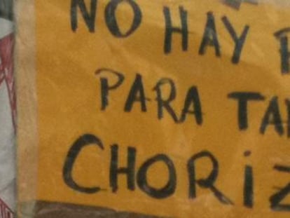 Pancarta colocada en la concentración de la Puerta del So.
