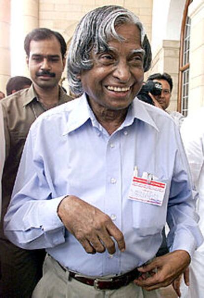 Abdul Kalam, a su llegada al Parlamento indio.