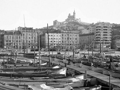 Vista general del puerto de Marsella en 1941. 