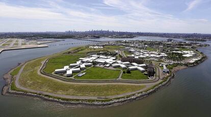 A view of the notorious Rikers Island prison.