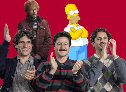 Algunos padres desastrosos que el cine y la televisión ha convertido en comedia: Santiago Segura en 'Padre no hay más que uno', Homer Simpson y los protagonistas de 'Los aitas'.