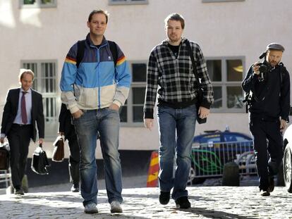 Dos de los cuatro cofundadores de The Pirate Bay, Peter Sunde y Fredrik Neij, en una imagen de archivo.