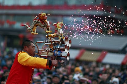 Actuación en la ciudad china de Shenyang durante las celebraciones del Año Nuevo Chino.