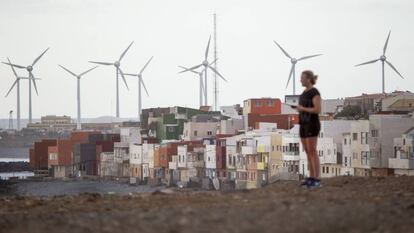 Planta eólica en la localidad de Pozo Izquierdo en Gran Canaria.