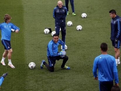 Entrenamiento del Real Madrid antes de recibir al Wolfsburgo.