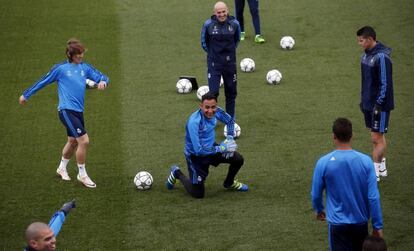 Entrenamiento del Real Madrid antes de recibir al Wolfsburgo.