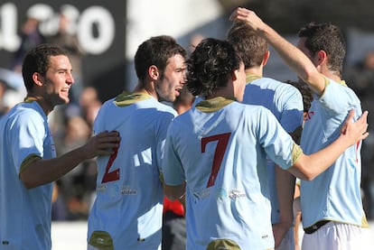 La plantilla de jugadores del Celta B, el mes pasado.