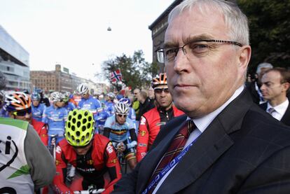 Pat McQuaid, presidente de la UCI, durante el pasado Mundial de Copenhague.