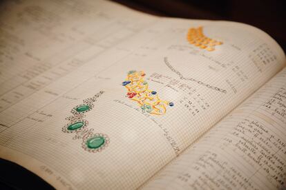 Archivo de contabilidad de los años cincuenta del Bulgari Heritage Collection, un legado que atesora 700 valiosos objetos. 