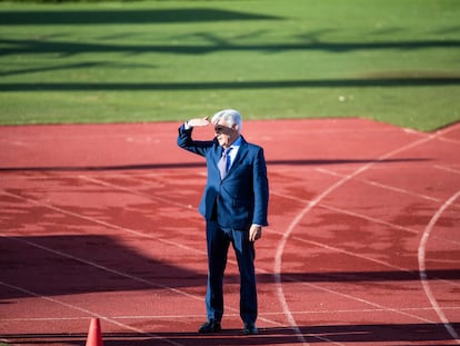 El presidente interino de la Federación Española de Fútbol, Pedro Rocha, hoy en Las Rozas.