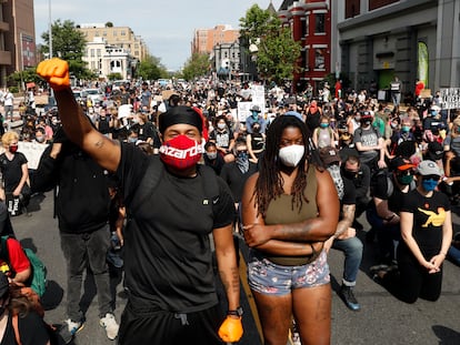 Manifestantes contra el racismo, este martes en la ciudad de Washington.