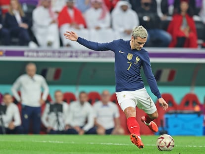 Antoine Griezmann durante el encuentro ante Marruecos en las semifinales del Mundial de Qatar.