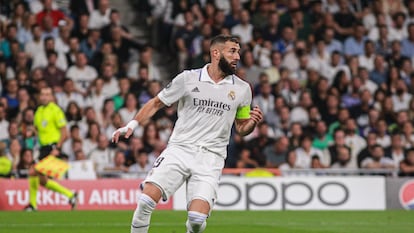 Karim Benzema, contra el Shakhtar en el Bernabéu.