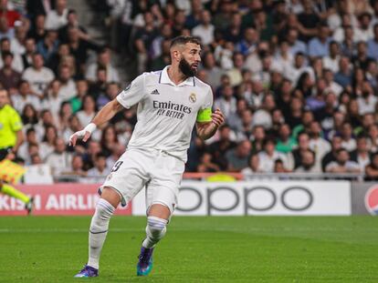 Karim Benzema, contra el Shakhtar en el Bernabéu.