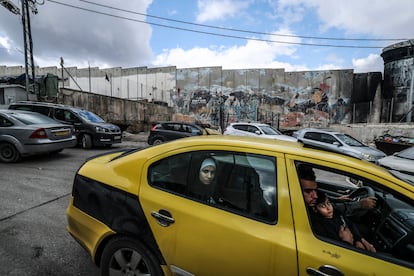 The Israeli-built wall as it passes through the Aida refugee camp near Bethlehem (occupied West Bank).