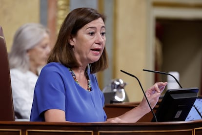 La presidenta de la Cámara baja, Francina Armengol, durante la sesión de control.