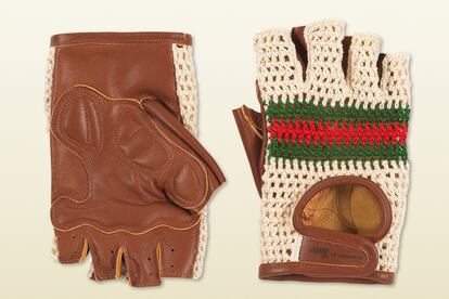 Gucci ofrece además una edición especial de guantes creada para Bianchi en piel marrón. Su precio: 550 dólares.